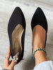 Women's Fashion Pointed Toe Knit Flats,Plain Color Casual Slip-On Flat Shoes